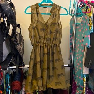 Green elephant dress